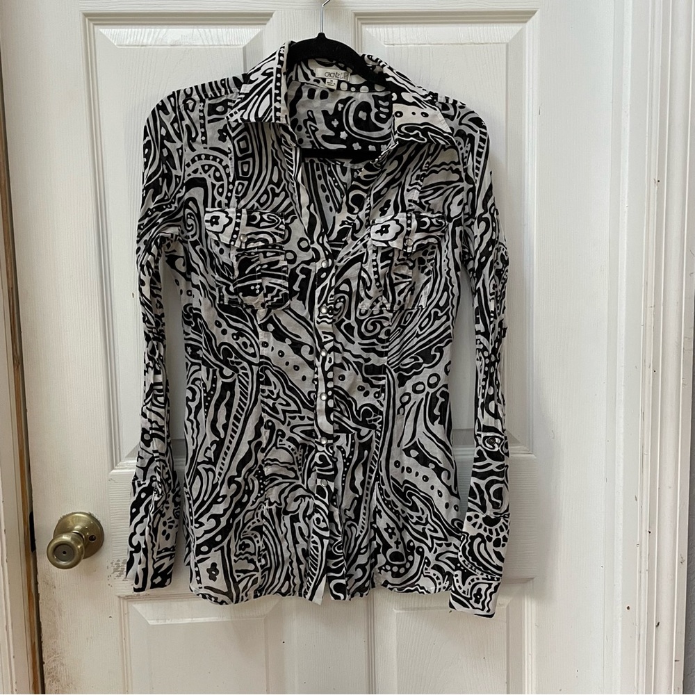 Cache Psychedelic Print Button Up